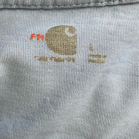 Carhartt Blue Distressed Destroyed Very Worn In Long Sleeve Crew Neck Shirt L - Picture 3 of 16